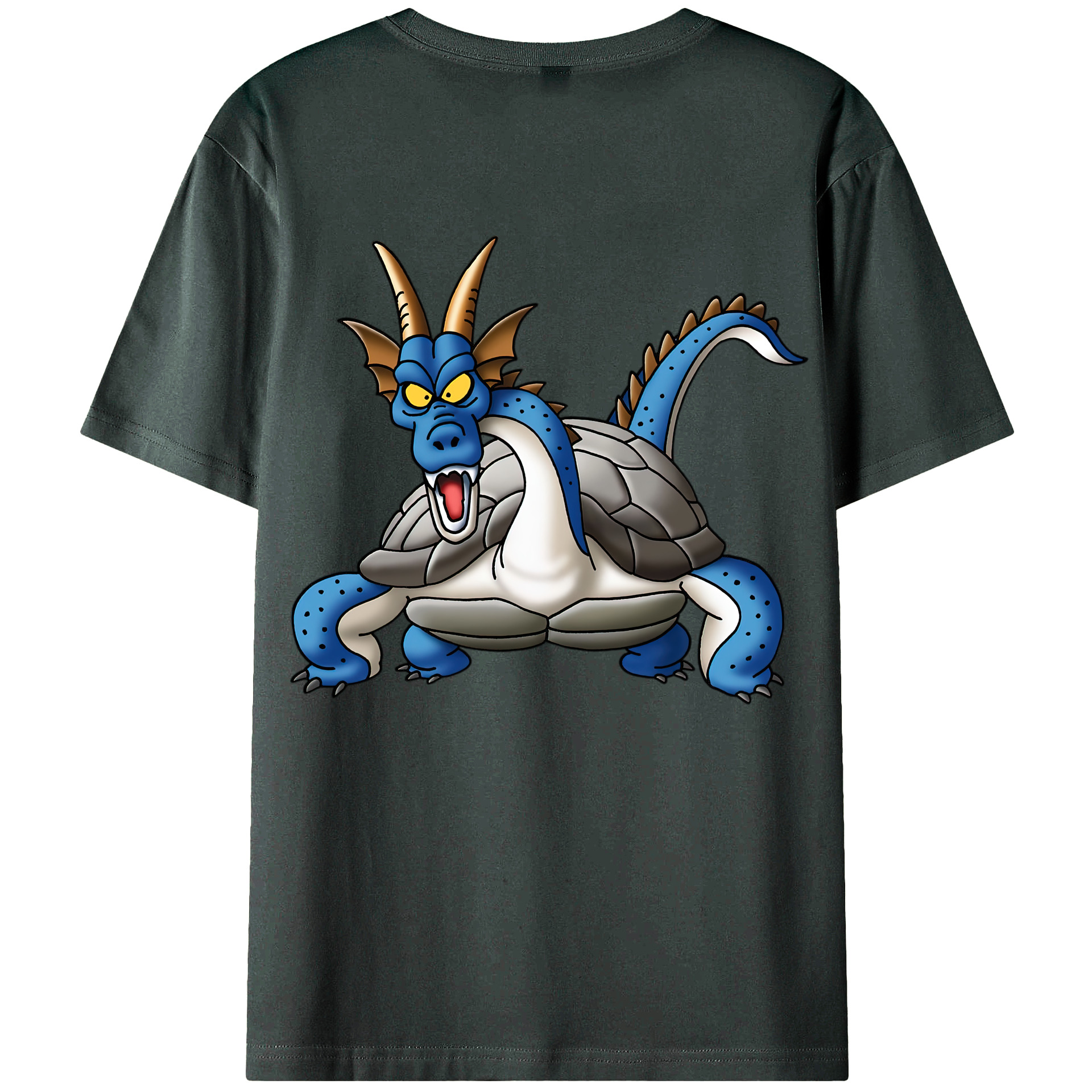 （画像用） ドラゴンクエスト Doragon Kuesuto Dragon Quest 綿100％ メンズ半袖Tシャツ（バックプリント） 通気性